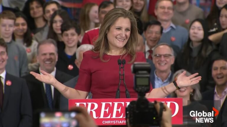 Liberal leadership launches: Freeland pledges tariff fight, Gould pitches carbon tax freeze