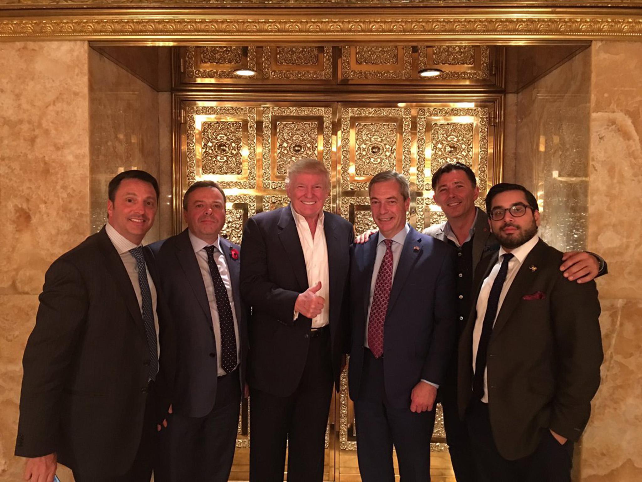Arron Banks was pictured alongside Donald Trump and Nigel Farage in 2016