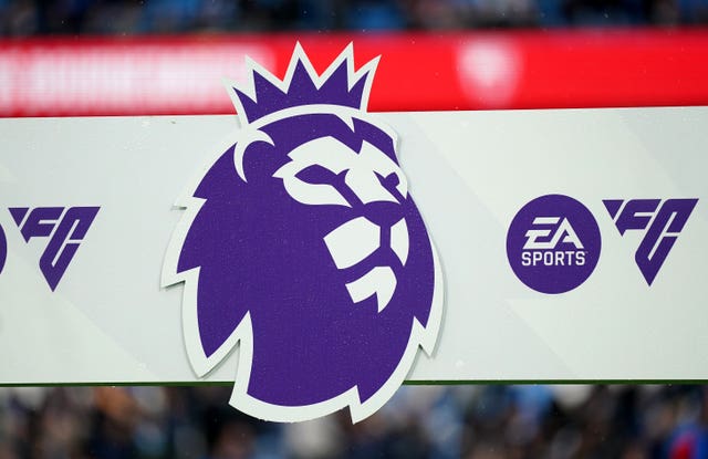 A general view of the Premier League logo at the Etihad Stadium, Manchester