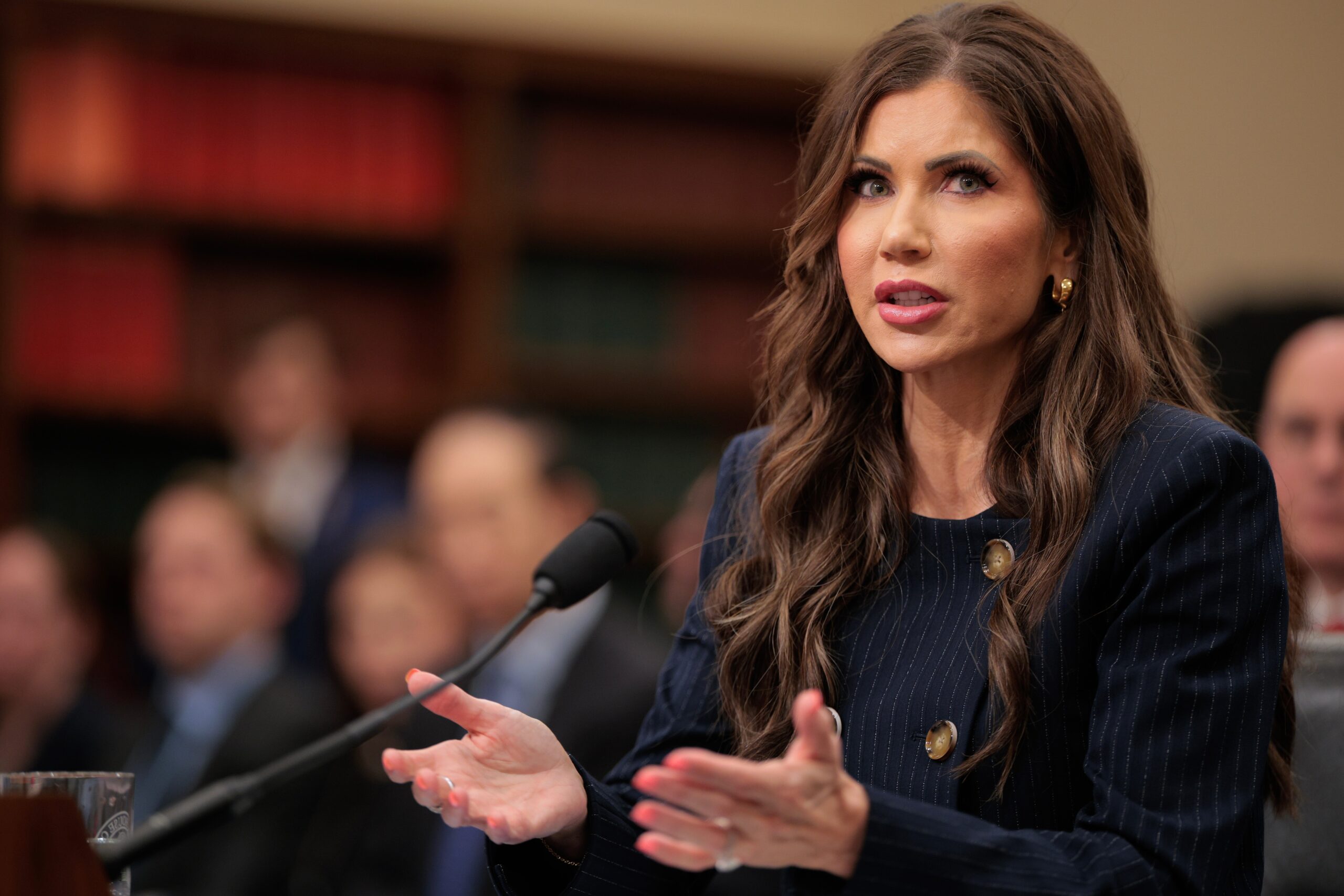 Homeland Security Secretary Kristi Noem testifies before the House Appropriations Committee in the Rayburn House Office Building