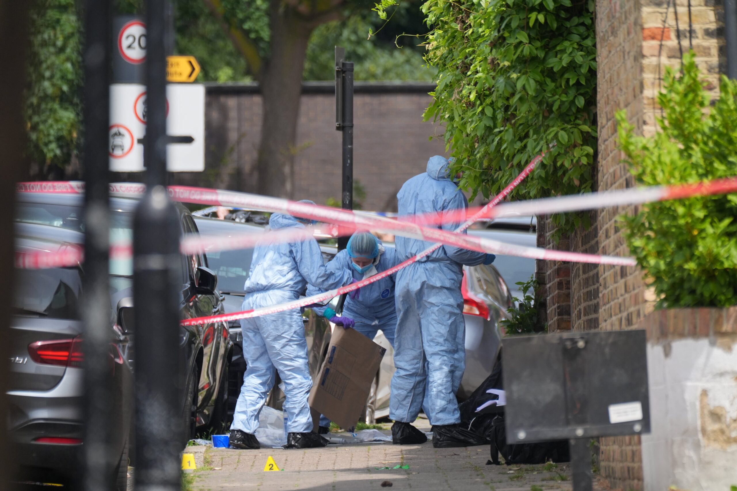 Two children, aged seven and nine, were also taken to hospital as a precaution following the incident