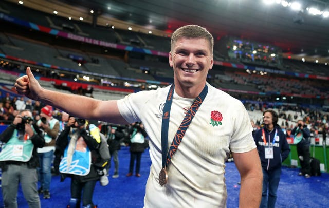 England’s Owen Farrell with his bronze medal after the Rugby World Cup 2023 bronze final match against Argentina