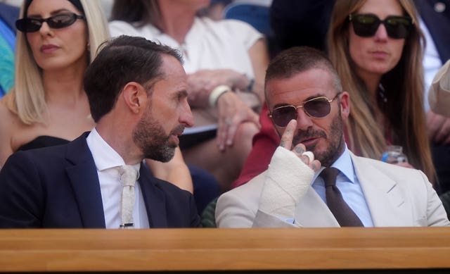Sir Gareth Southgate and Sir David Beckham in the Royal Box