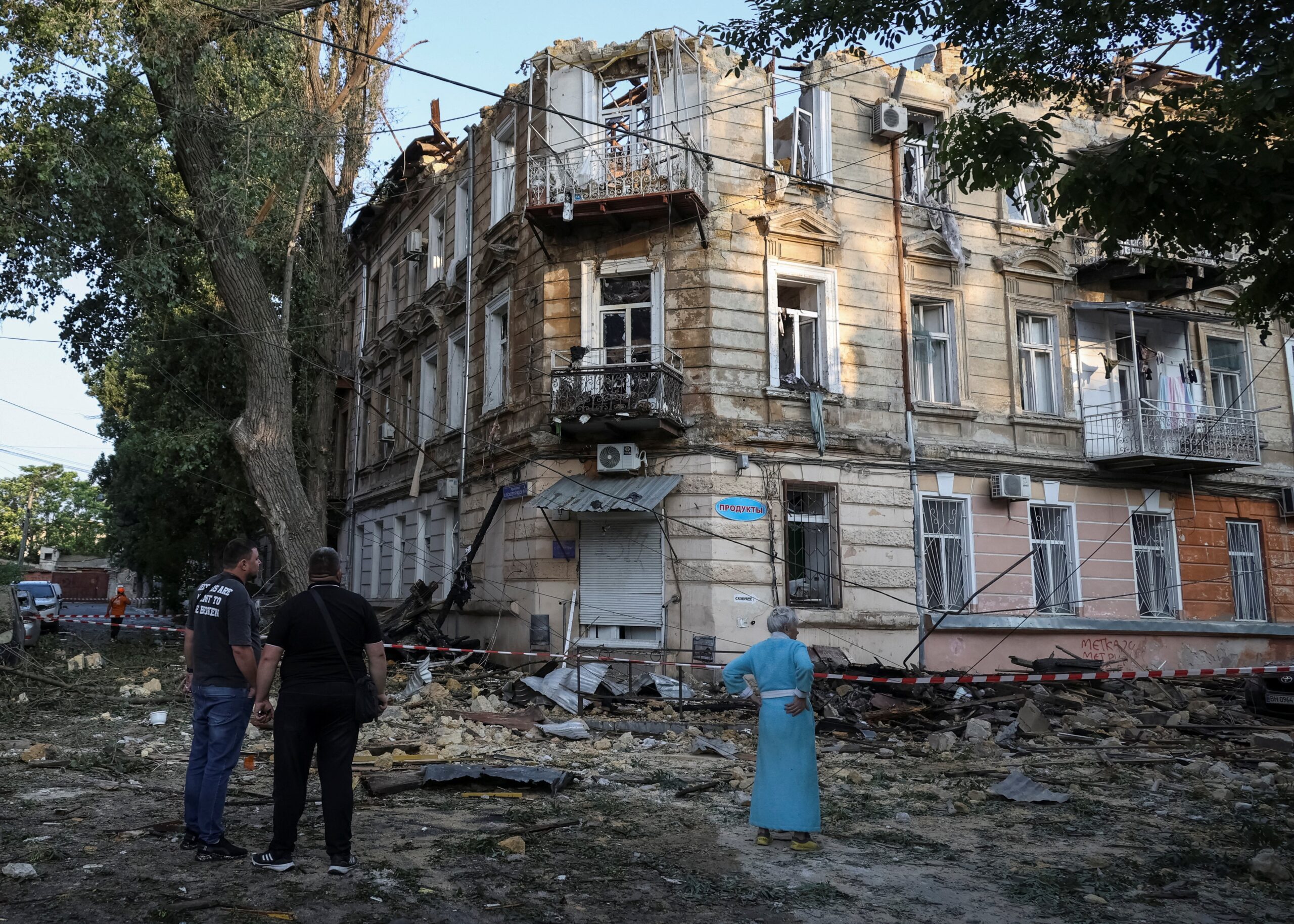 An emergency medical building and a maternity ward, as well as residential buildings, were all damaged