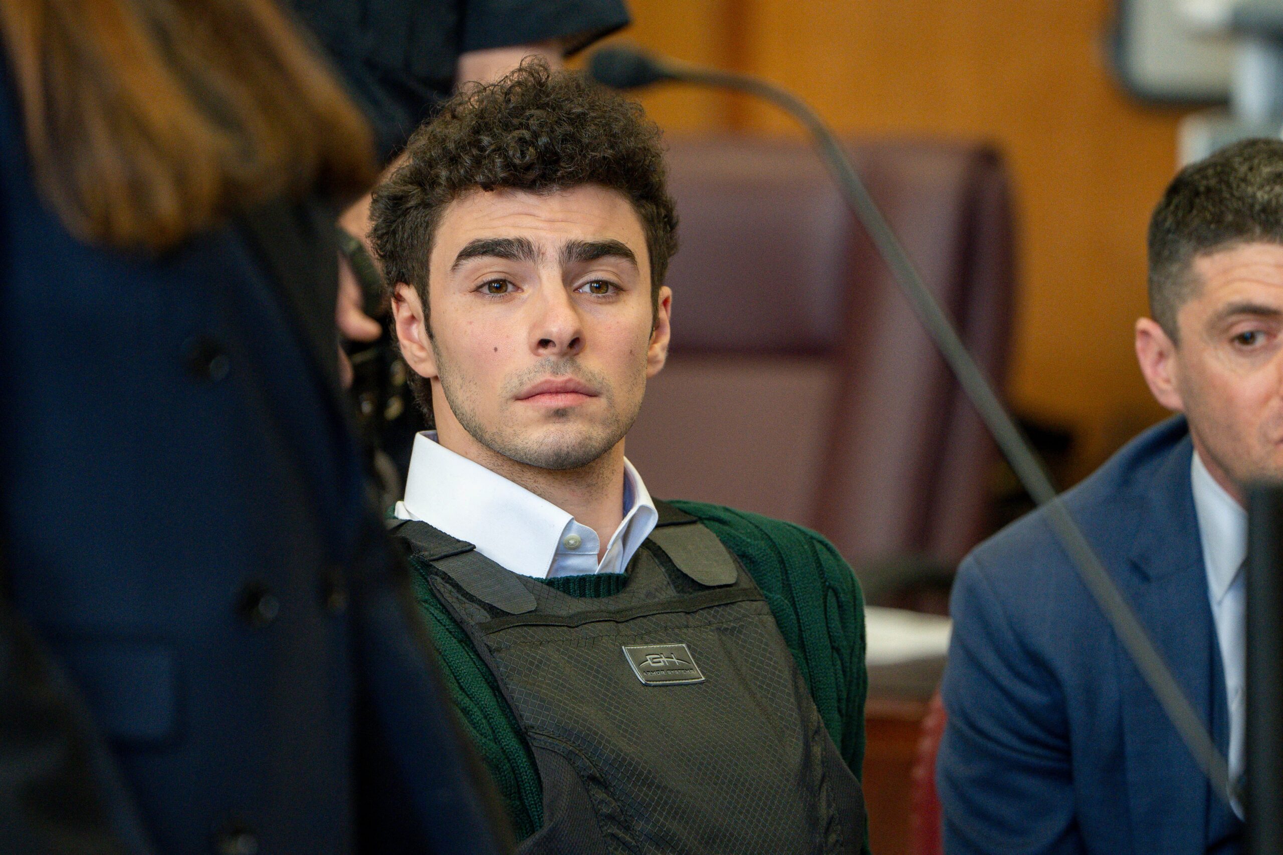 Luigi Mangione, accused killer of US insurance CEO Brian Thompson, attends a hearing at the Manhattan Supreme Court in New York City on February 21, 2025