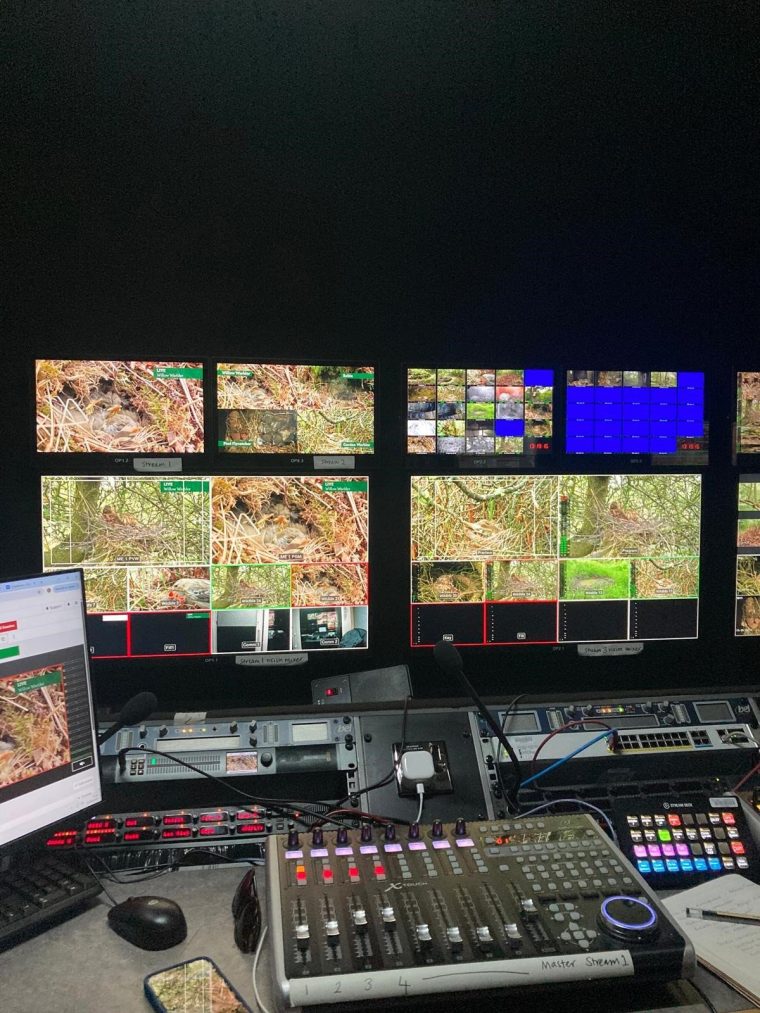 Inside the nest camera truck BBC's Springwatch - behind the scenes Credit: BBC Provided by francesca.sostero@bbc.co.uk