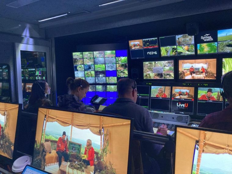 The production gallery get ready for the live show BBC's Springwatch - behind the scenes Credit: BBC Provided by francesca.sostero@bbc.co.uk