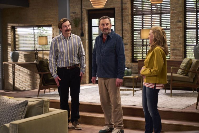 TITLE:Not Going Out S14,EP NUMBER:1 - Move House,TX DATE:13-06-2025,TX WEEK:23,EMBARGOED UNTIL: 00:00:00,PEOPLE:Will (MIKE WOZNIAK), Lee (LEE MACK) & Lucy (SALLY BRETTON),DESCRIPTION:,COPYRIGHT:Avalon,CREDIT LINE:BBC/Avalon/Mark Johnson