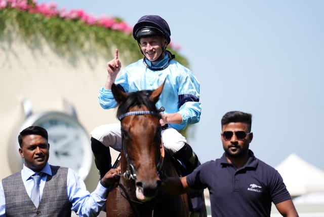 Tom Marquand aboard Merchant after winning at Royal Ascot