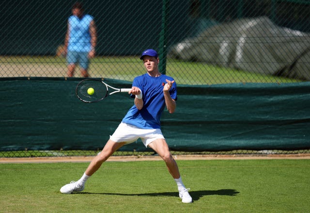Jannik Sinner during a practice session