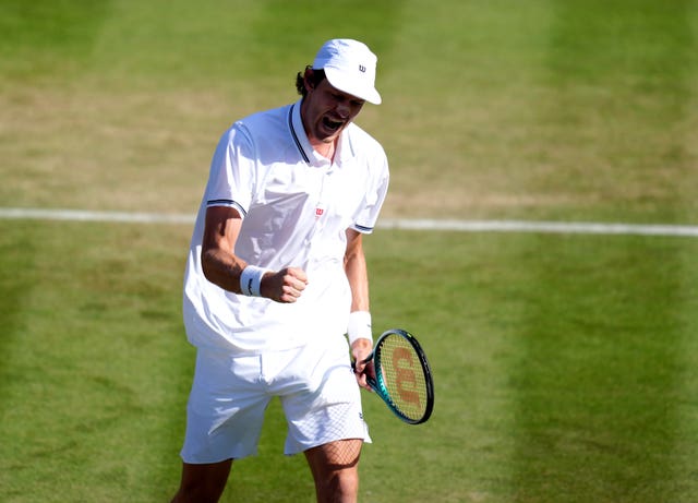 Nicolas Jarry during his match against Joao Fonseca on day five of the 2025 Wimbledon