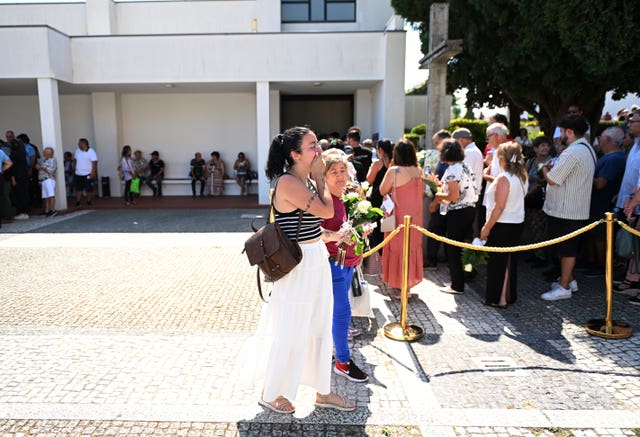 Mourners queued to pay their respects at the wake of Diogo Jota