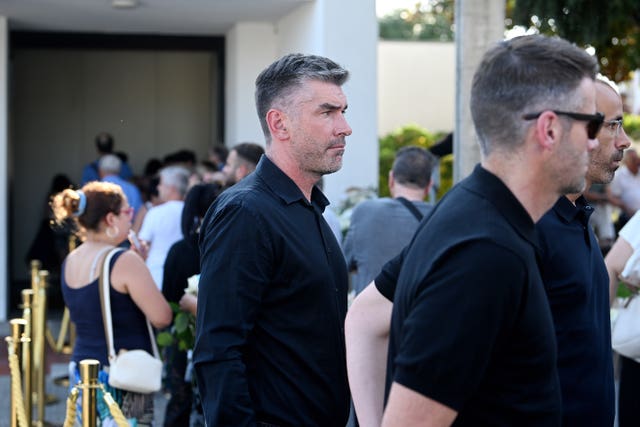 Liverpool sporting director Richard Hughes attends the wake of Diogo Jota