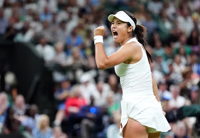 Emma Raducanu celebrates