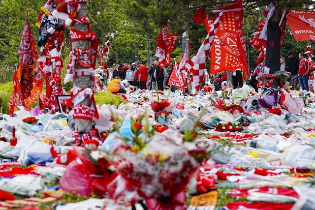 Floral tributes at Anfield