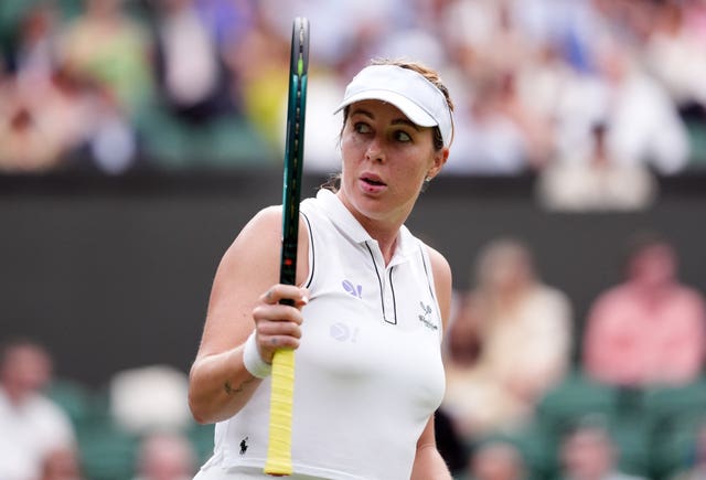Anastasia Pavlyuchenkova holds out her racket