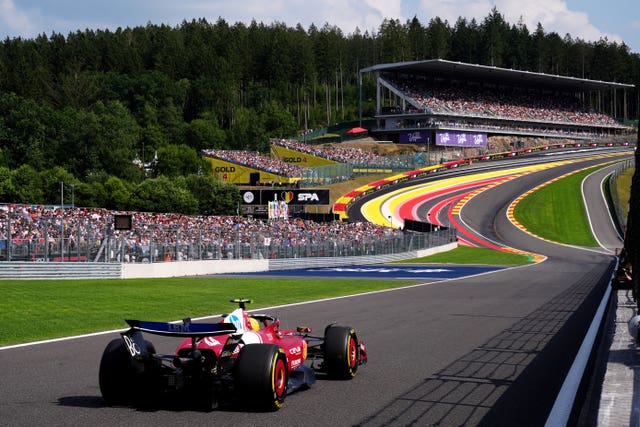 Lewis Hamilton in action at the Belgian Grand Prix