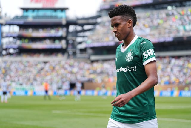 Palmeiras’ Estevao walks off the pitch having been substituted during a game at the Club World Cup