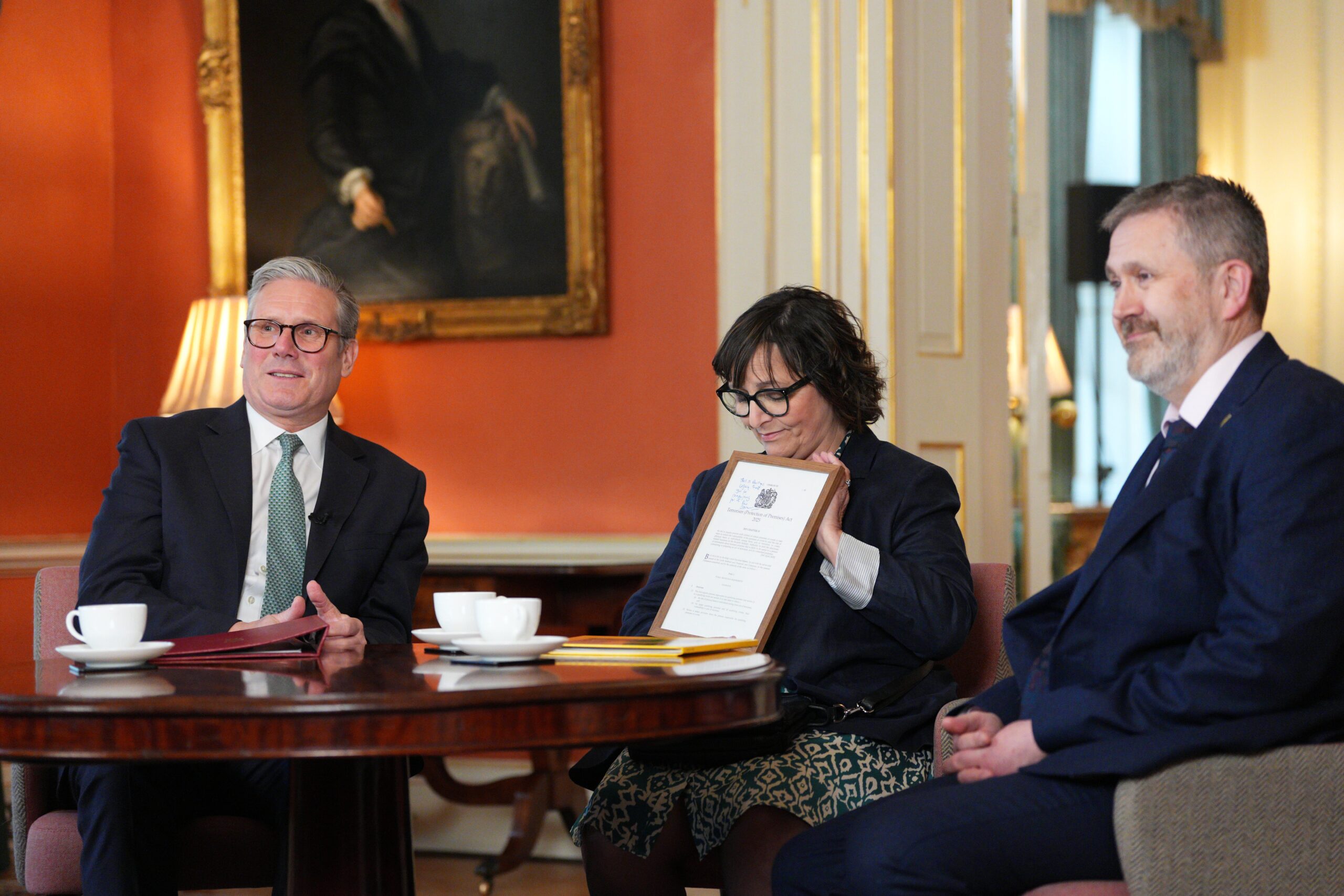 Figen Murray, centre, campaigned for a change in the law in memory of her 29-year-old son Martyn Hett, who was killed in the Manchester Arena bombing in 2017