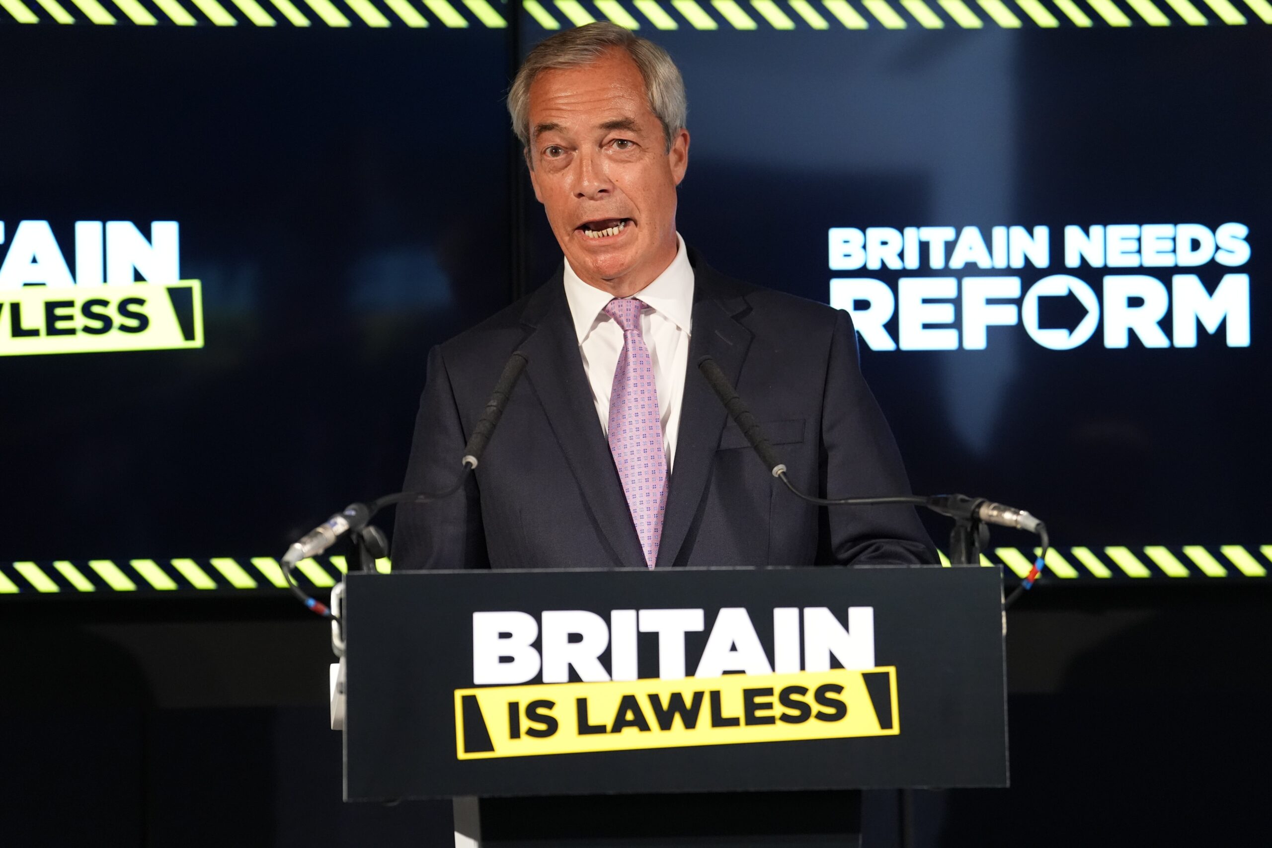 Nigel Farage would scrap the Online Safety Act, Reform UK announced on Monday (Lucy North/PA)