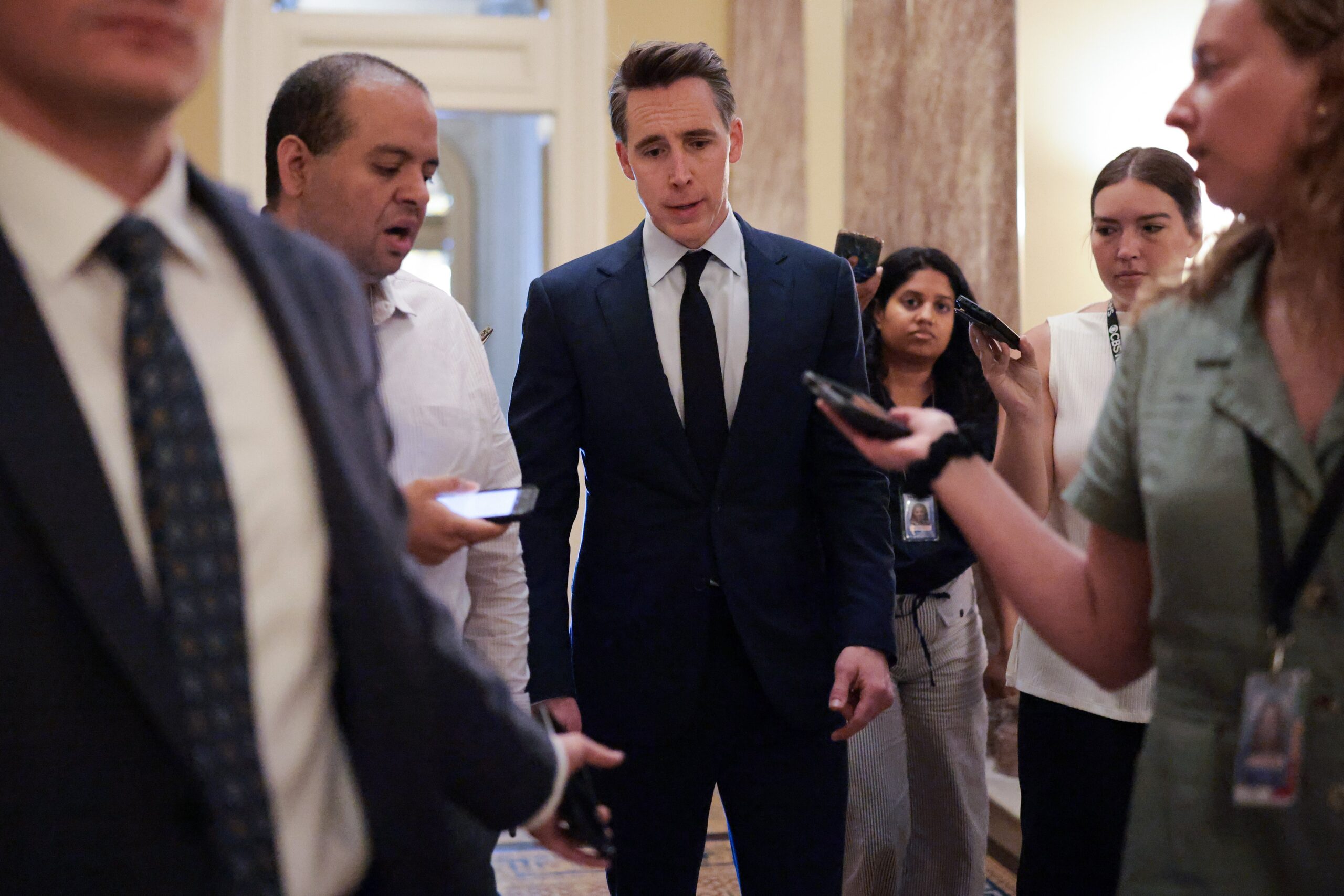 Sen. Josh Hawley (R-MO) and President Donald Trump clashed about Hawley’s bill to ban members of Congress from trading stocks.