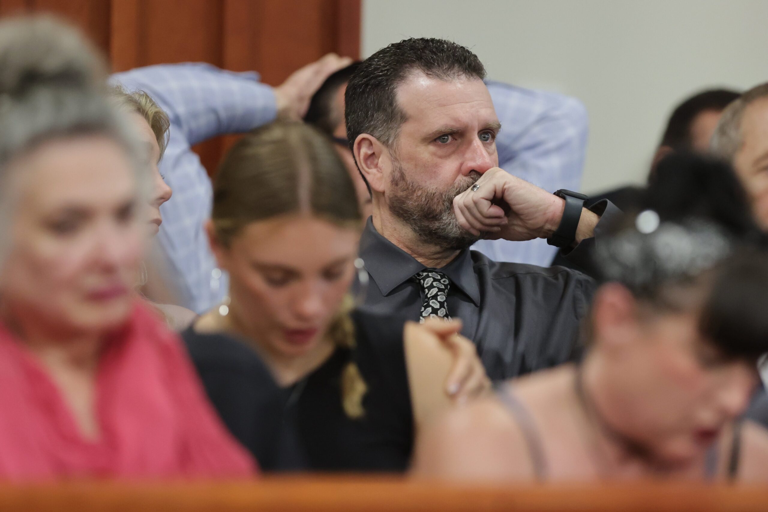 Scott Laramie, stepfather of victim Madison Morgan, listens during the sentencing hearing of Bryan Kohberger at the Ada County Courthouse on July 23 in Boise, Idaho.