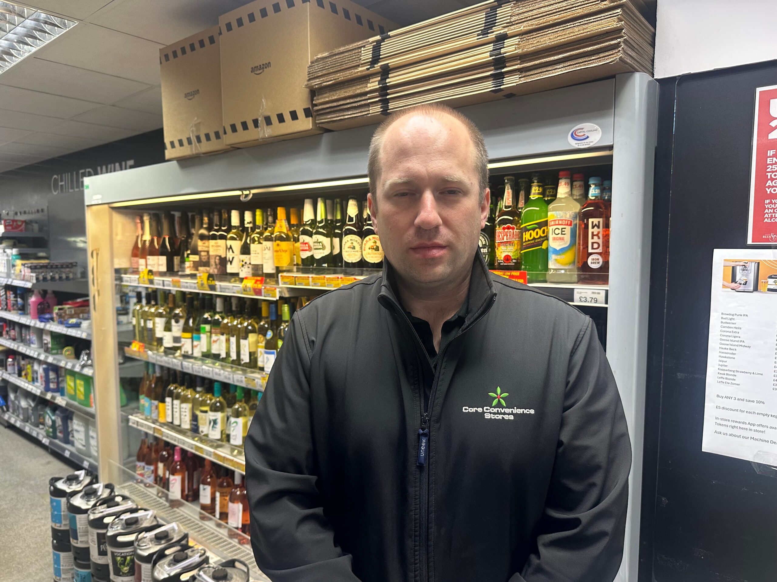 Andrew Board, who runs Core Convenience in Durham, chased after a shoplifter, who was later given a community resolution