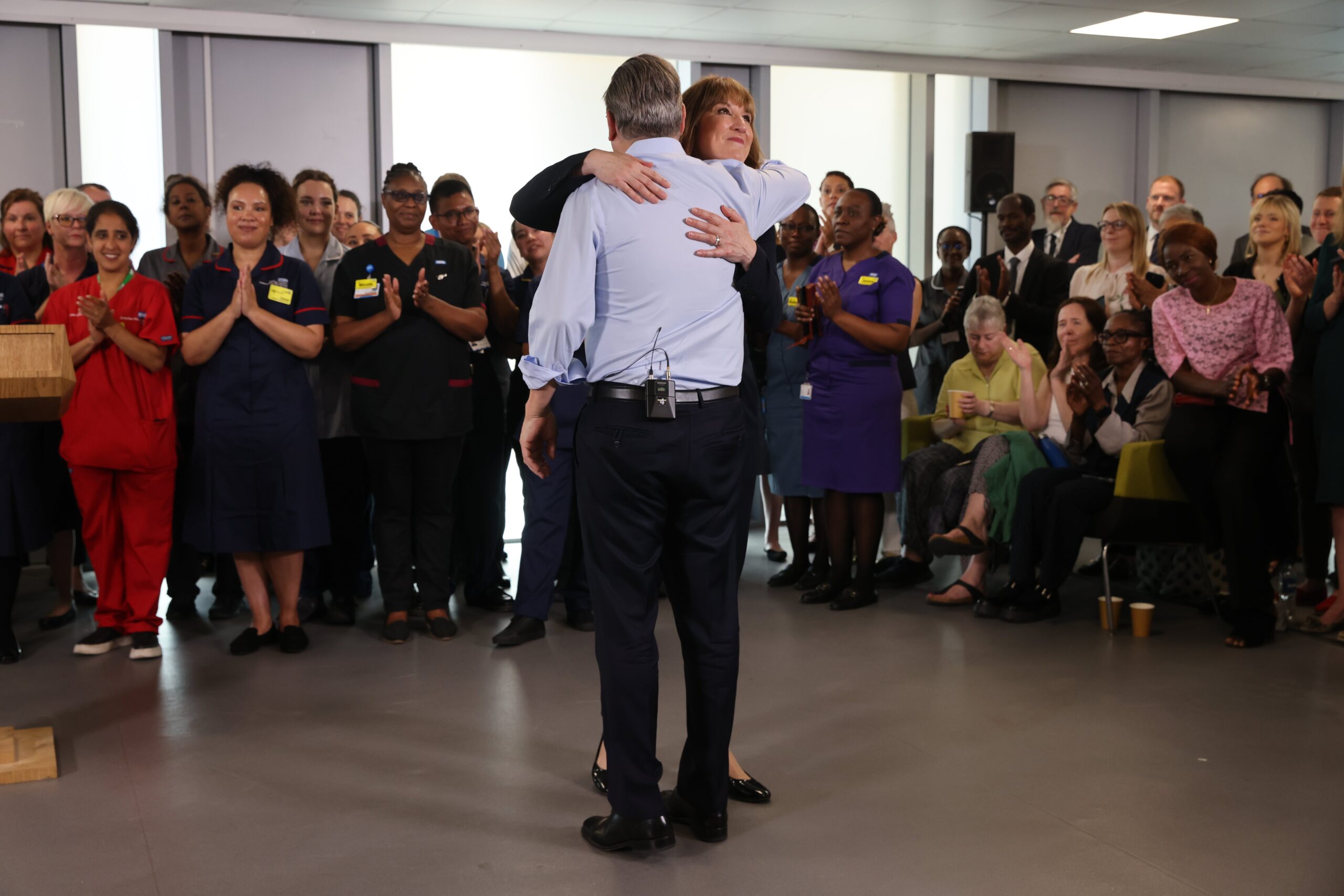 Starmer and Reeves share a hug