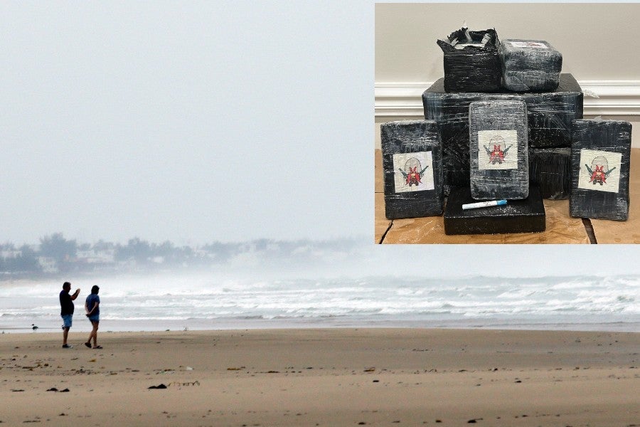 A beachgoer discovered about 70 pounds of cocaine inside bizarre bags with Yosemite Sam on them on a Florida beach, authorities said.