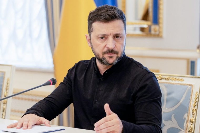 Ukraine's President Volodymyr Zelensky speaks to the media during a press briefing in Kyiv, on June 4, 2025, amid Russian invasion in Ukraine. (Photo by Tetiana DZHAFAROVA / AFP) (Photo by TETIANA DZHAFAROVA/AFP via Getty Images)