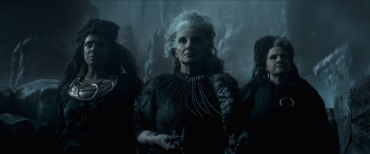 The Sandman. (L to R) Dinita Gohil as The Maiden, Souad Faress as Crone, Nina Wadia as The Mother in episode 205 of The Sandman. Cr. Courtesy Of Netflix ?? 2025