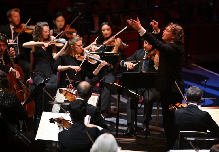 The Scottish Chamber of Orcherstra conducted by Maxim Emelyanychev perform Jean???Philippe Rameau: Les Indes galantes ??? suite, Camille Saint???Sa??ns: Piano Concerto No. 5 in F major, ???Egyptian??? (Alexandre Kantorow: soloist), Jay Capperauld: Bruckner???s Skull and Ludwig van Beethoven Symphony No. 5 in C minor as part of the BBC Proms in the Royal Albert Hall on Friday, 25 July 2025 Photo by Mark Allan Image via Jo Hawkins