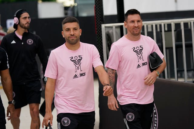 Inter Miami's Jordi Alba and Lionel Messi