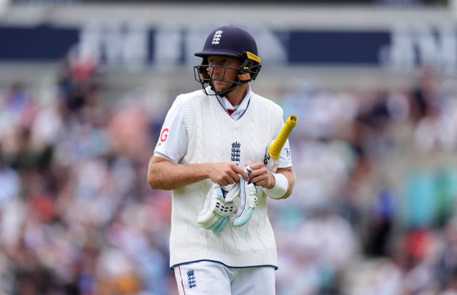England batter Joe Root walks off after being dismissed