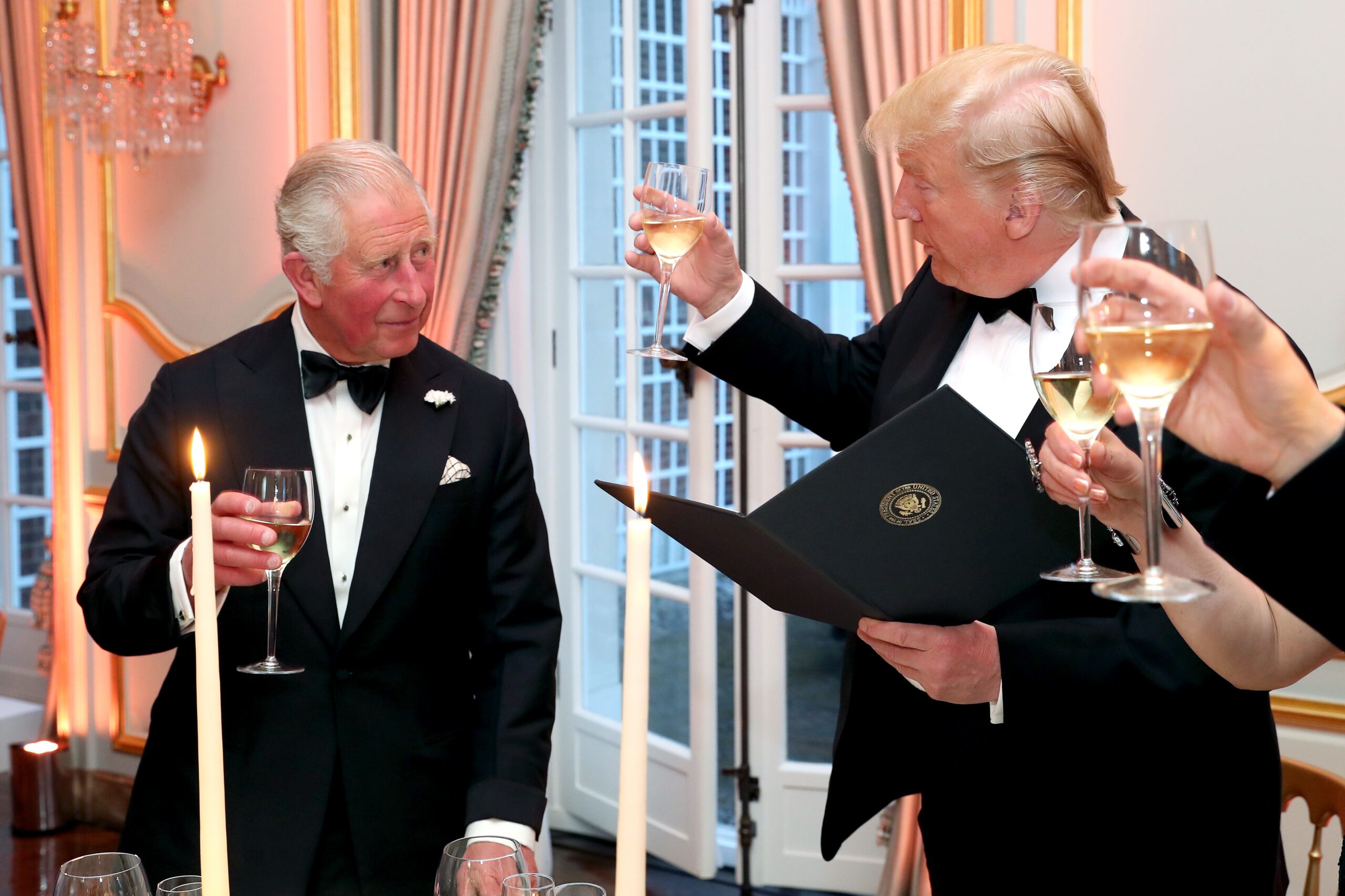 Mr Trump and King Charles, who was Prince of Wales at the time, at a dinner in London in 2019 during the US president’s last state visit to the UK