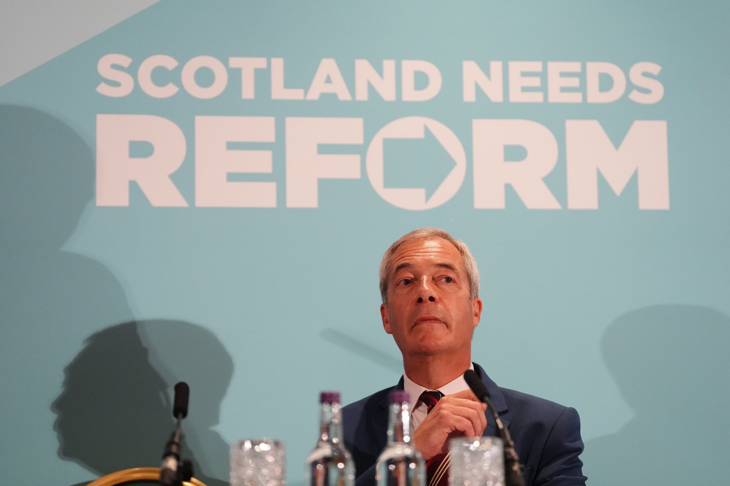 Mr Farage was questioned during a press conference in Scotland (Andrew Milligan/PA)