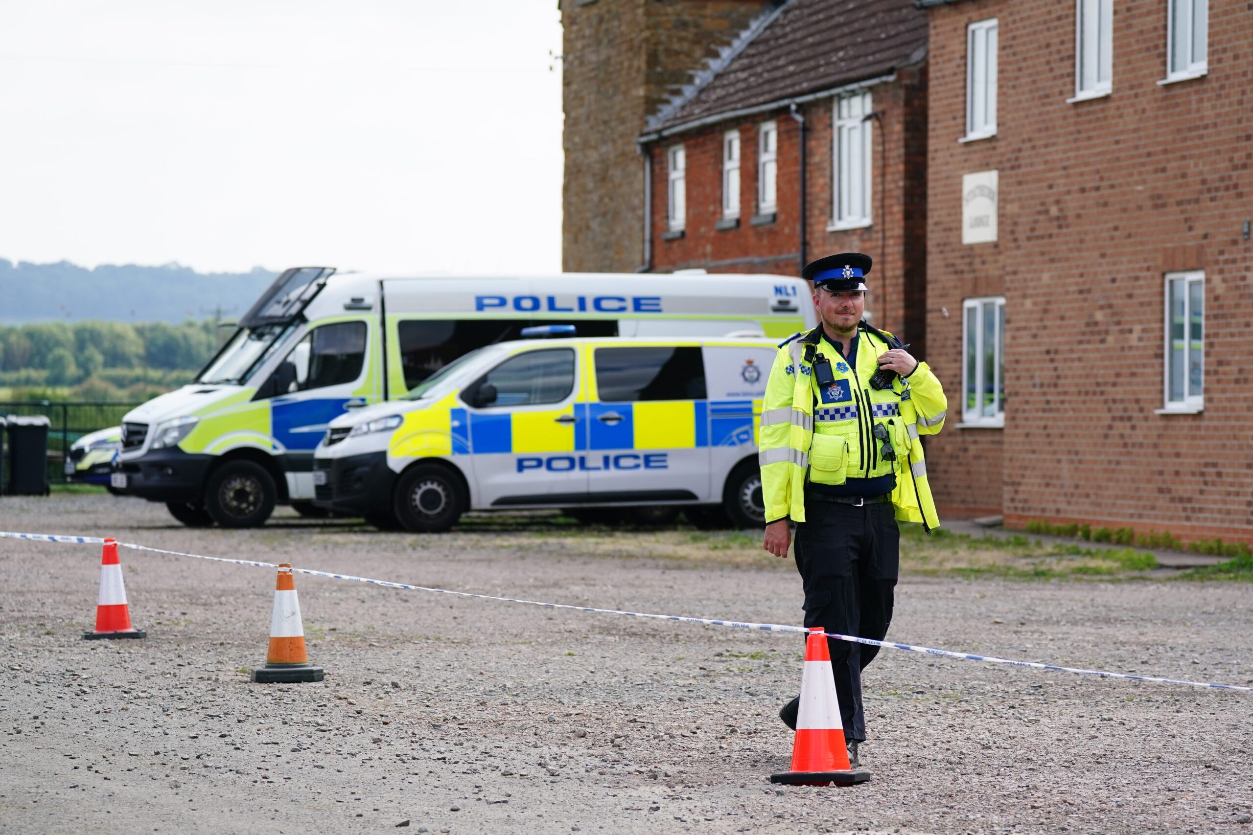 Police at the scene in Stathern, Leicestershire