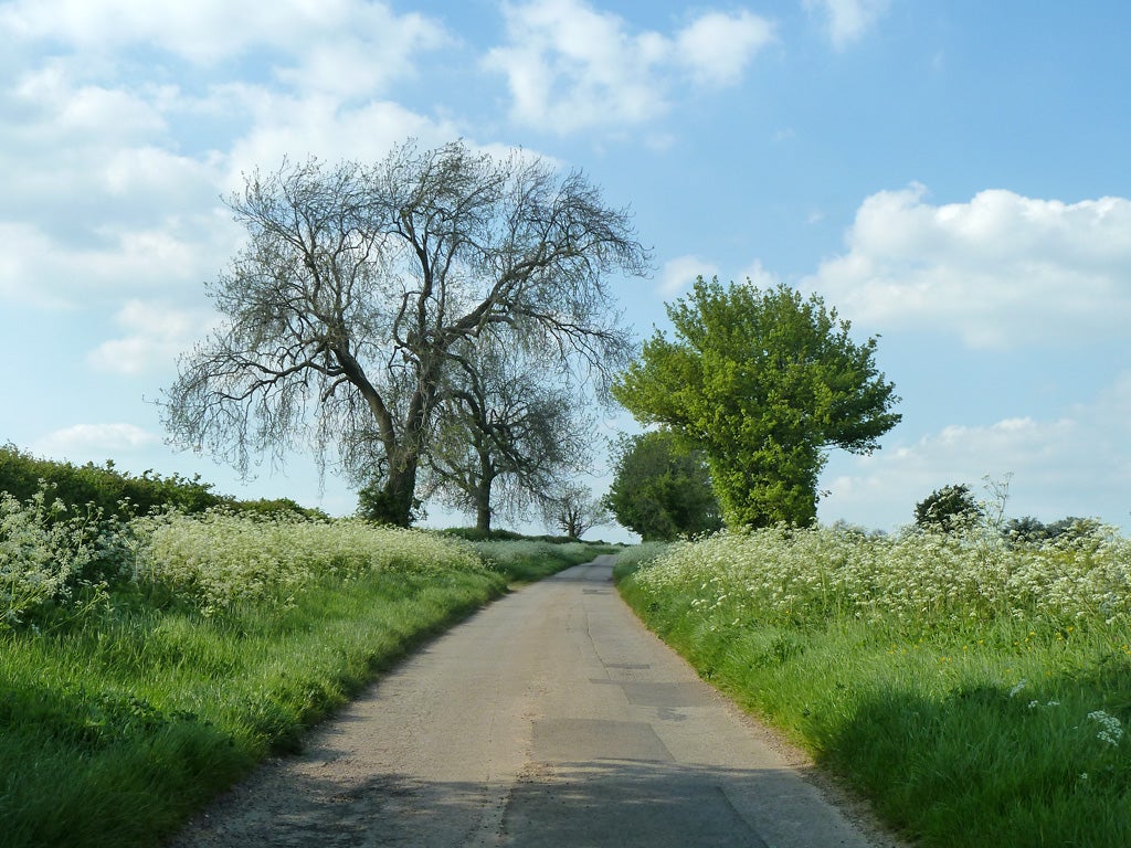 A picture of a road nearby the manor house JD Vance is spending his holiday in