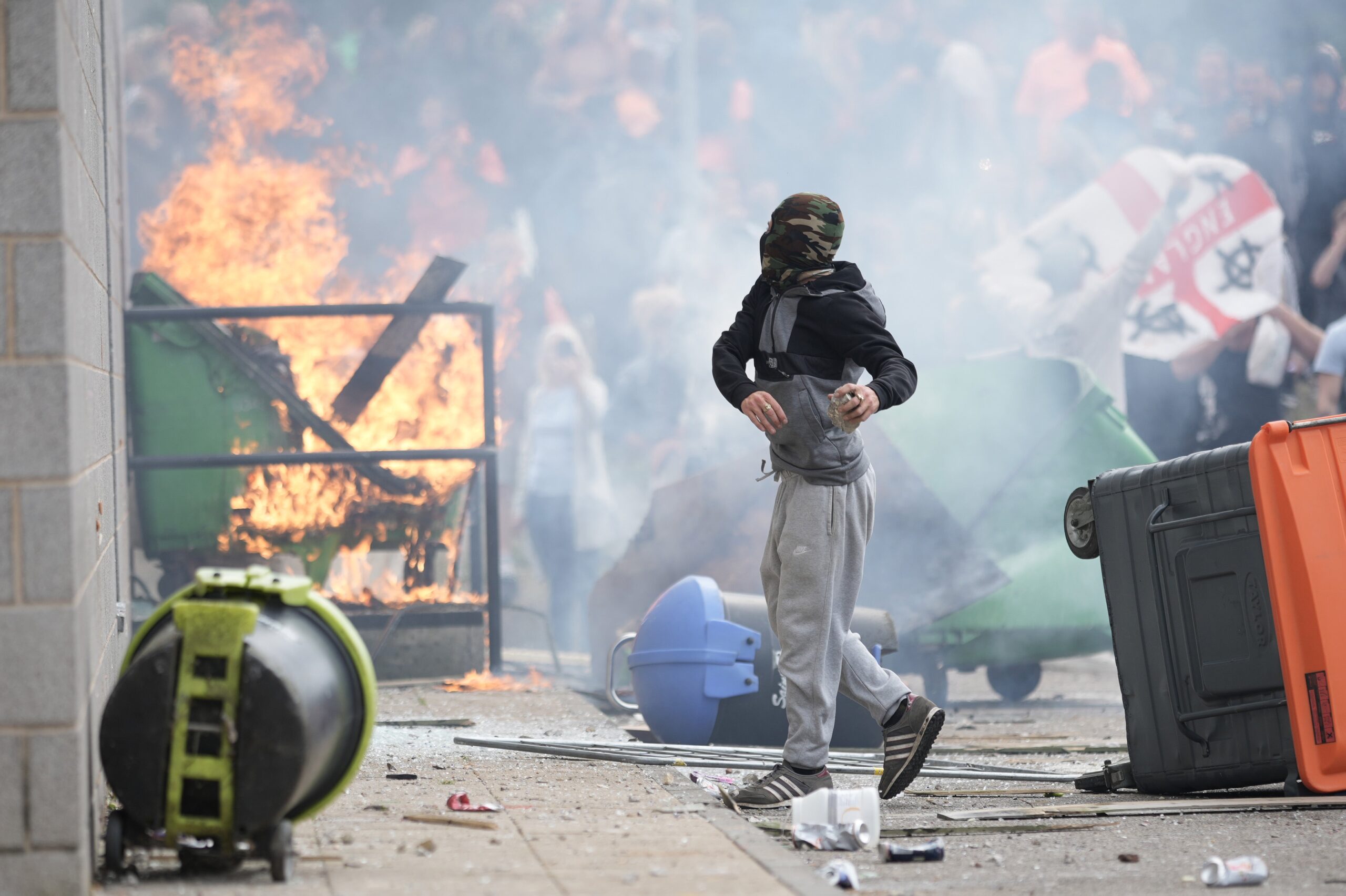 Protests outside an asylum hotel in Rotherham