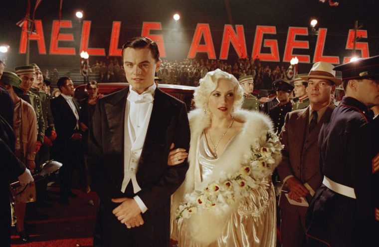 FILMS... The Aviator (2004); Leonardo DiCaprio pictured as Howard Hughes, with Gwen Stefani as Jean Harlow, in a scene from the film directed by Martin Scorsese.