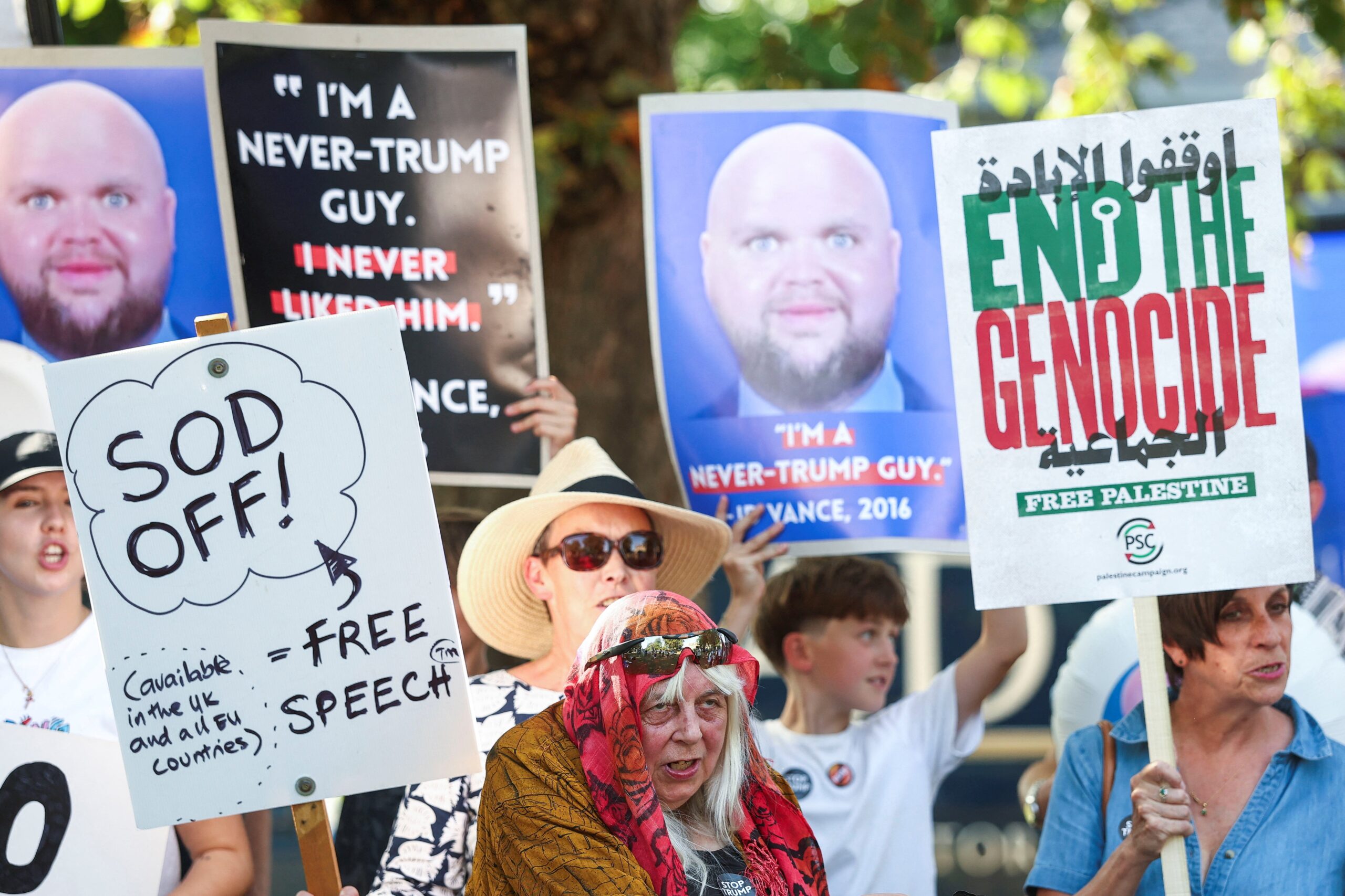 His visit sparked protests in the Cotswolds