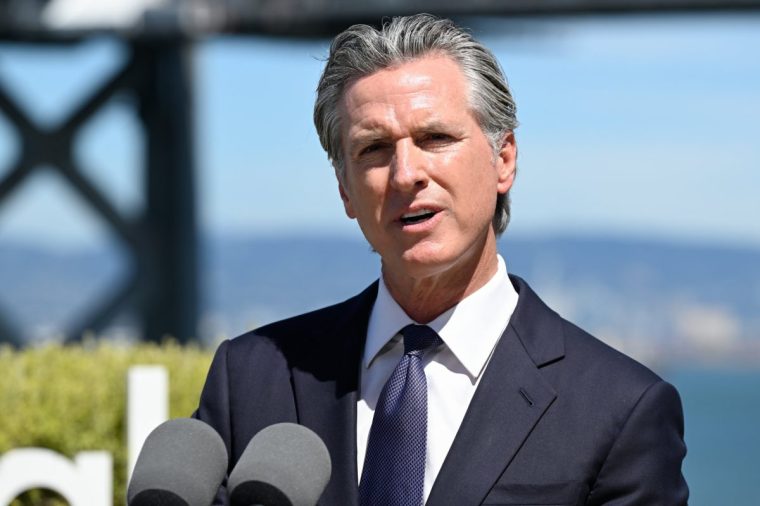 SAN FRANCISCO, CA - AUG 7: Governor Gavin Newsom speaks at Google San Francisco office about 'Creating an AI-Ready Workforce' that new joint effort with some of the world's leading tech companies to help better prepare California's students and workers for the next generation of technology, in San Francisco, California, United States on August 7, 2025. (Photo by Tayfun Coskun/Anadolu via Getty Images)