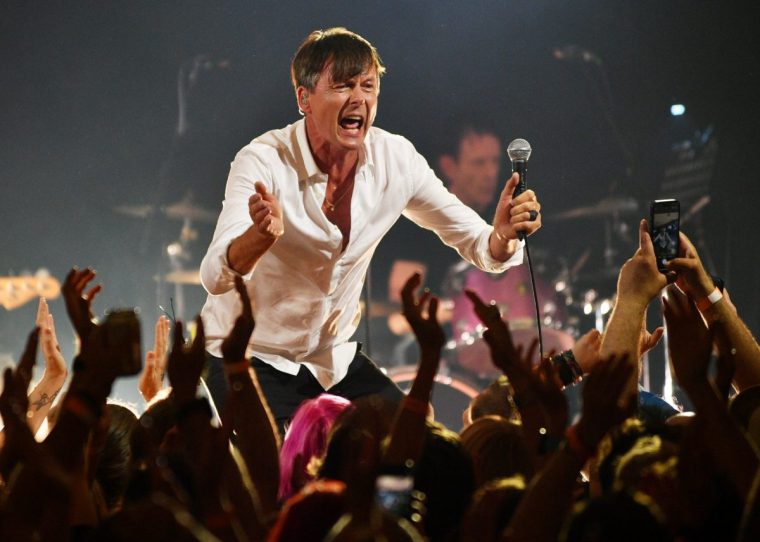 LONDON, ENGLAND - AUGUST 26: Brett Anderson of Suede performs at The Royal Festival Hall Clore Ballroom, as the band begin a takeover of the Southbank Centre to mark the release of their new album 'Antidepressants' on August 26, 2025 in London, England. (Photo by Jim Dyson/Getty Images)