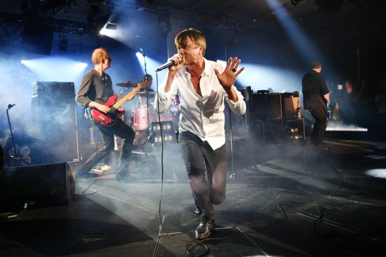 LONDON, ENGLAND - AUGUST 26: Brett Anderson of Suede performs at The Royal Festival Hall Clore Ballroom, as the band begin a takeover of the Southbank Centre to mark the release of their new album 'Antidepressants' on August 26, 2025 in London, England. (Photo by Jim Dyson/Getty Images)