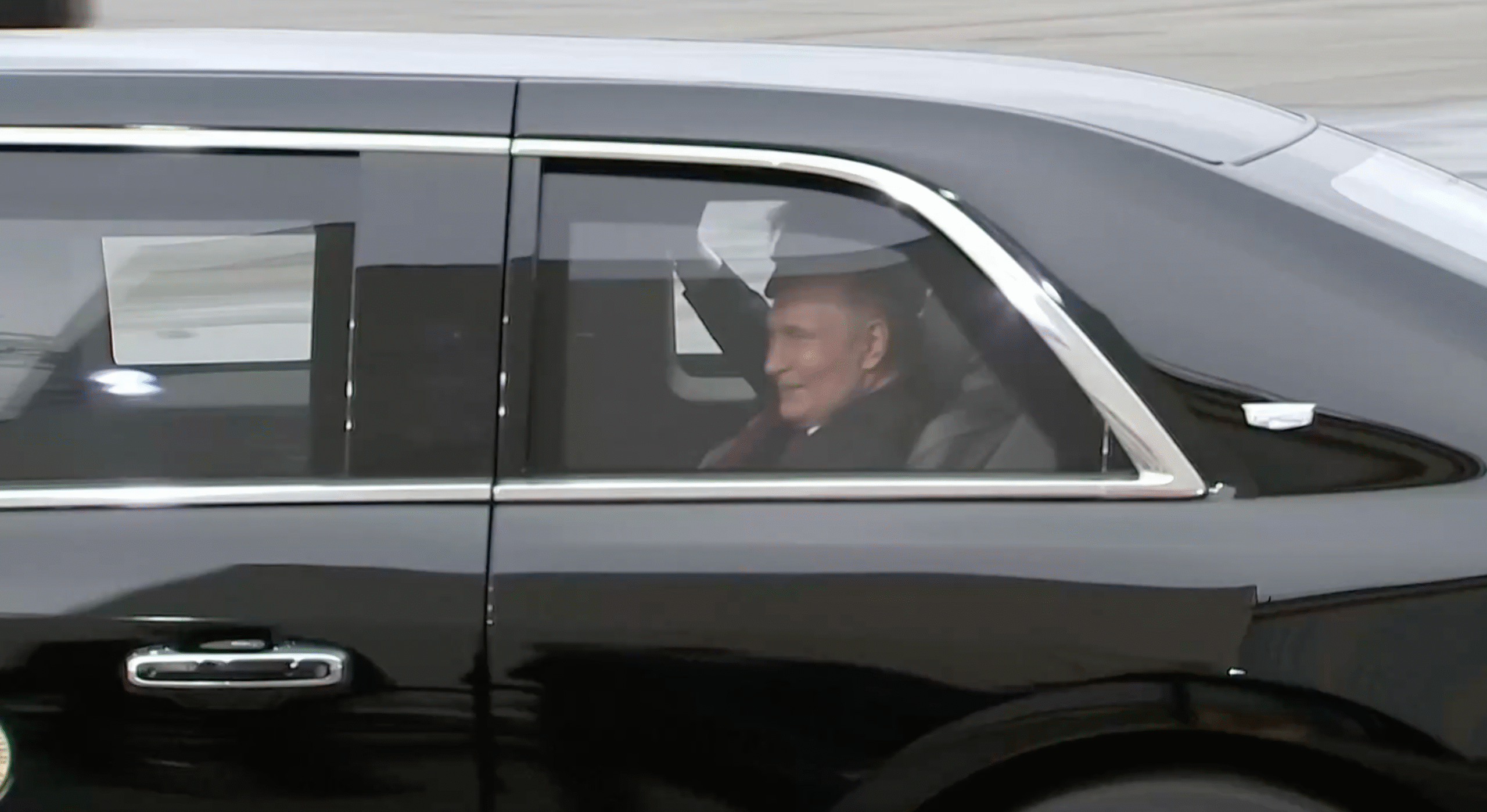 Trump and Putin riding in the back of ‘The Beast’