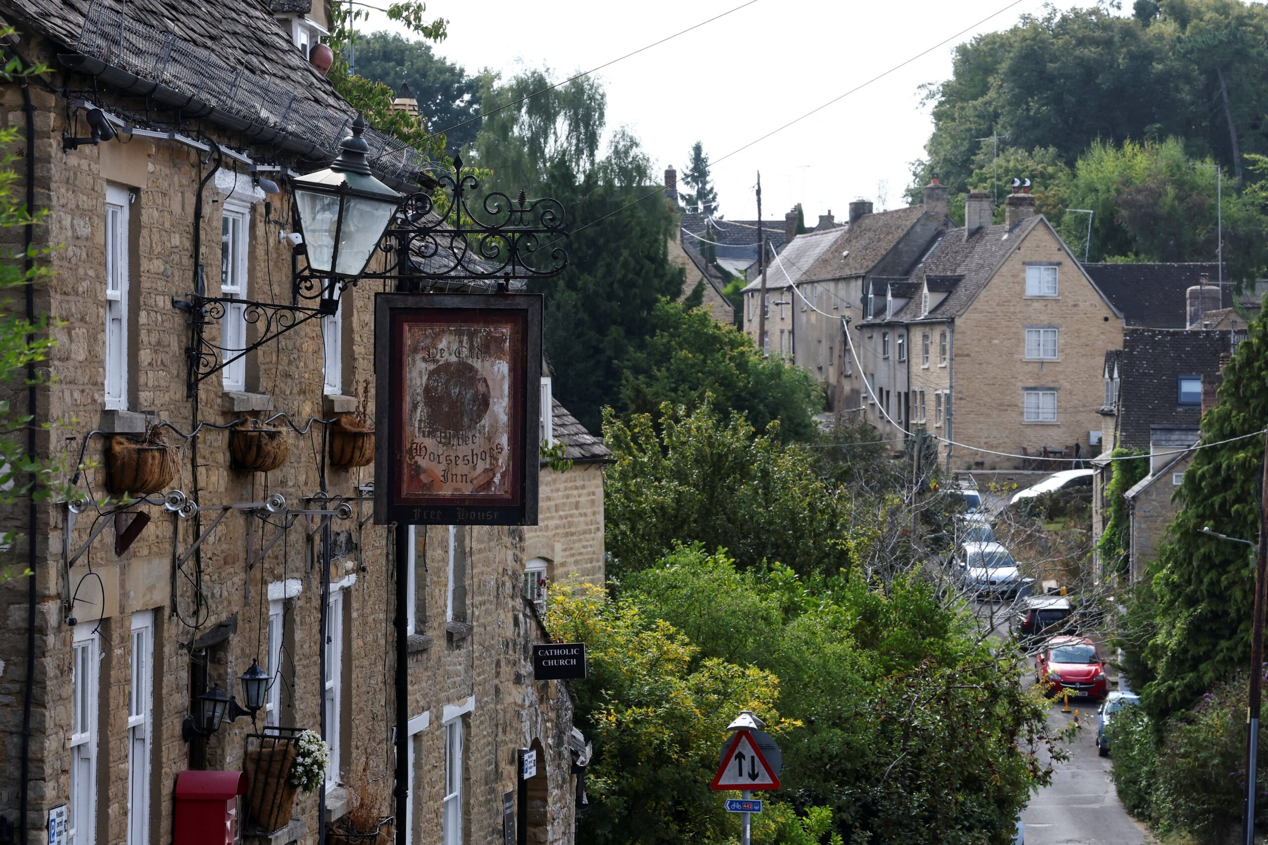 Roadblocks, sniffer dogs, police and a number of blacked out cars have all been spotted in the area, a marked difference to the usual calm and quaint atmosphere of a Cotswold country retreat.