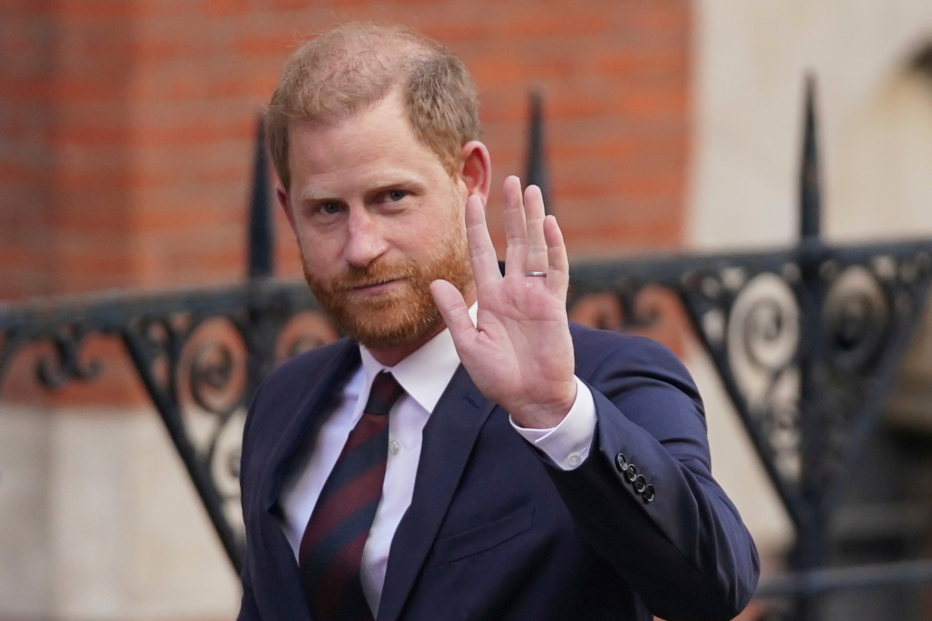Prince Harry outside the Royal Courts of Justice in London in April