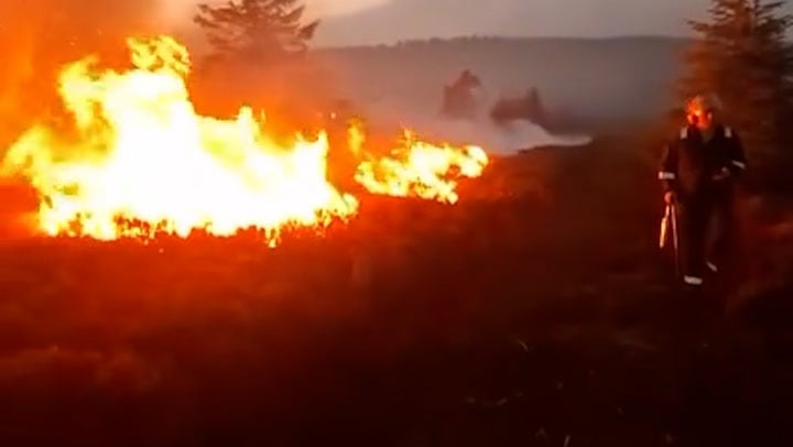 Fire crews have had to work in intense heat from the flames