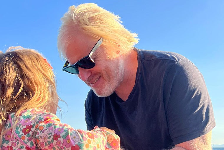 Boris Johnson has been pictured playing with his daughter while on holiday in Greece