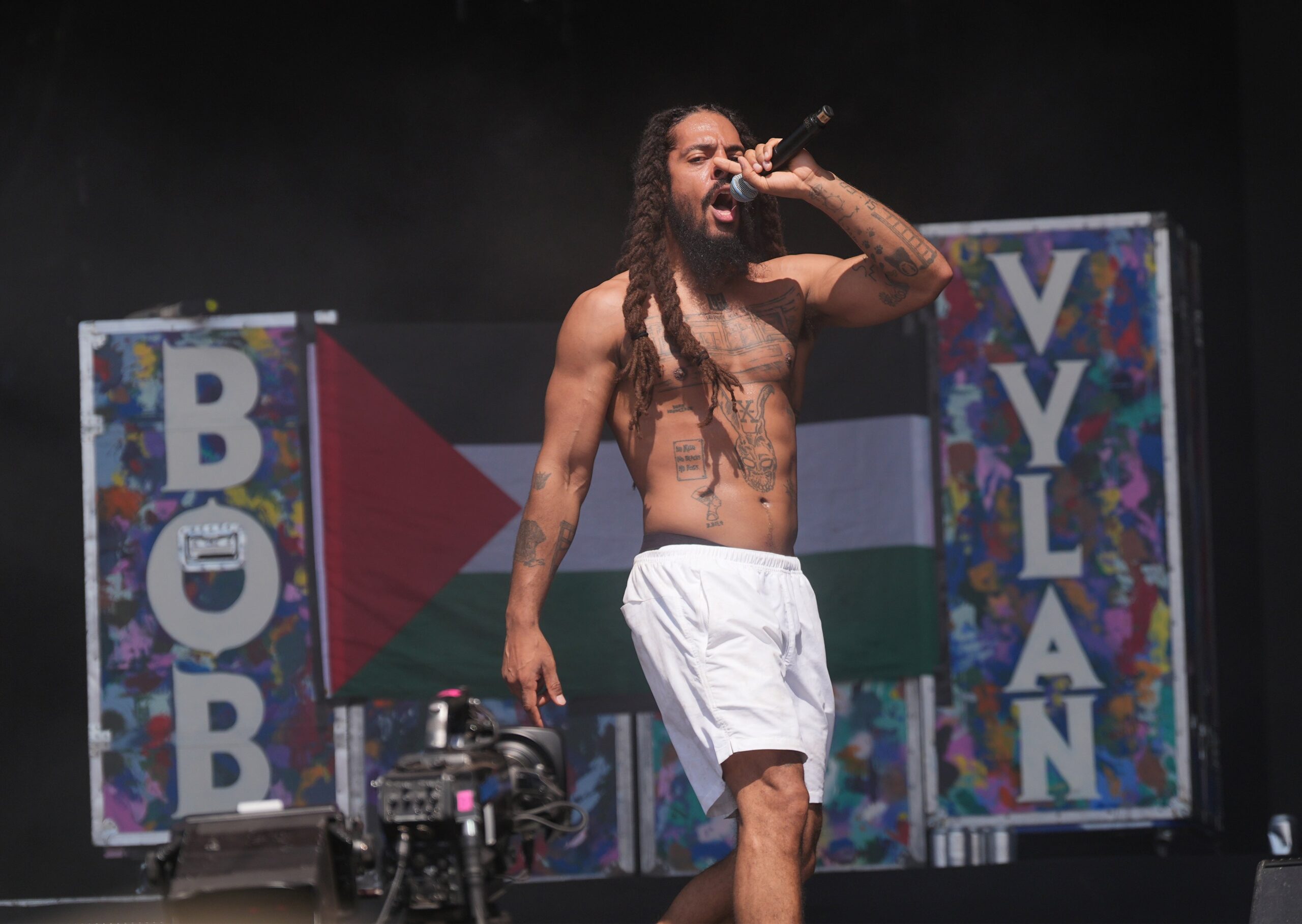 Bob Vylan performing on the West Holts Stage during the Glastonbury Festival